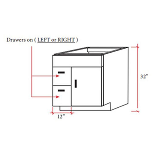 Picture of Vanity With Drawer (Vdb) (30″-36″Deep)